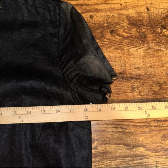 Band Of Outsiders Apron Wrap Mini Raw Hem Black Dress - Picture 3 of 12